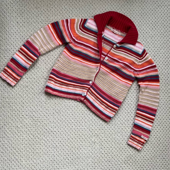 Jackpot Daughter cotton button up cardigan & matching scarf. Size US8 EU122/128 - Picture 7 of 11